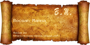 Bocsan Manna névjegykártya